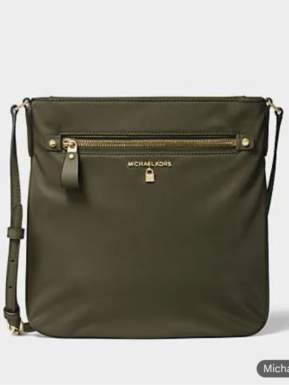 MICHAEL KORS Olive Green Crossbody with Gold Hardware